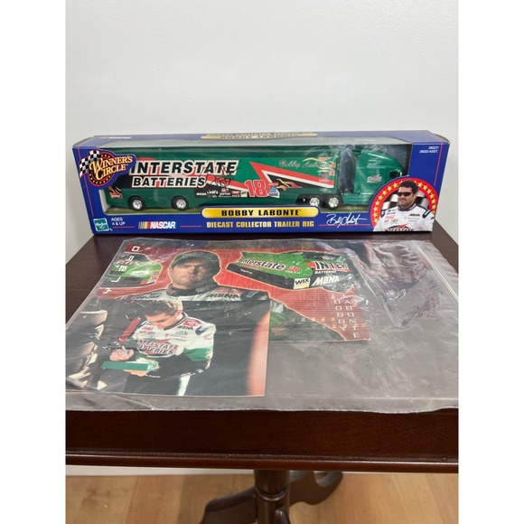 New Signed Bobby Labonte Diecast Collector Trailer Rig and picture / post card - Picture 2 of 9